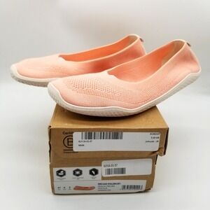 Vivobarefoot Women Primus Asana Yin Ballerina Knit Flats 37 US 6 Peach Slip On